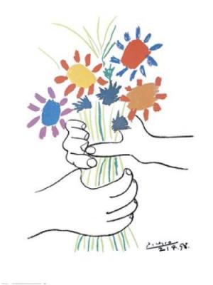 300x400 splish splash splatter picasso's hands with flowers - Hand Holding Flower Drawing
