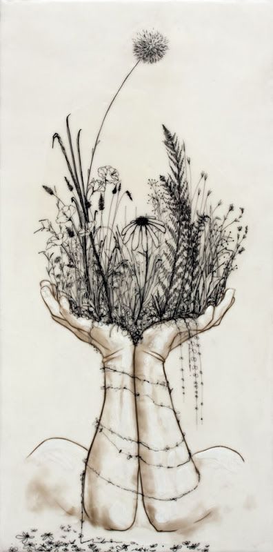 396x800 i love the idea of somehow incorporating weeds into my branding - Hand Holding Flower Drawing