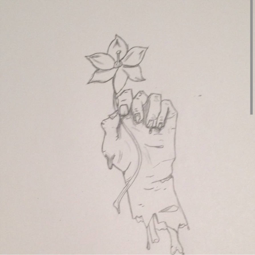 Hand Holding Flower Drawing at PaintingValley.com | Explore collection