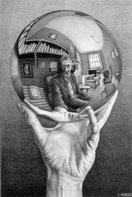 258x386 hand with reflecting sphere - Hand Holding Globe Drawing