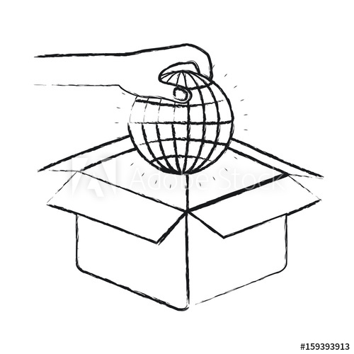 500x500 Blurred Silhouette Hand Holding A Globe Earth World Chart - Hand Holding Globe Drawing