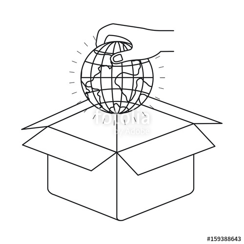 500x500 Silhouette Hand Holding A Globe Earth World To Deposit - Hand Holding Globe Drawing