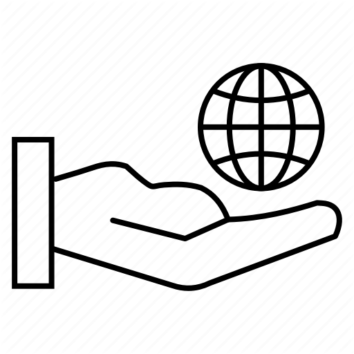 512x512 Business, Globe, Hand, Hold, Holding Icon - Hand Holding Globe Drawing