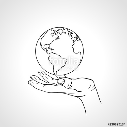500x500 hand holding the earth palm hold the globe environment concept - Hand Holding Hand Drawing