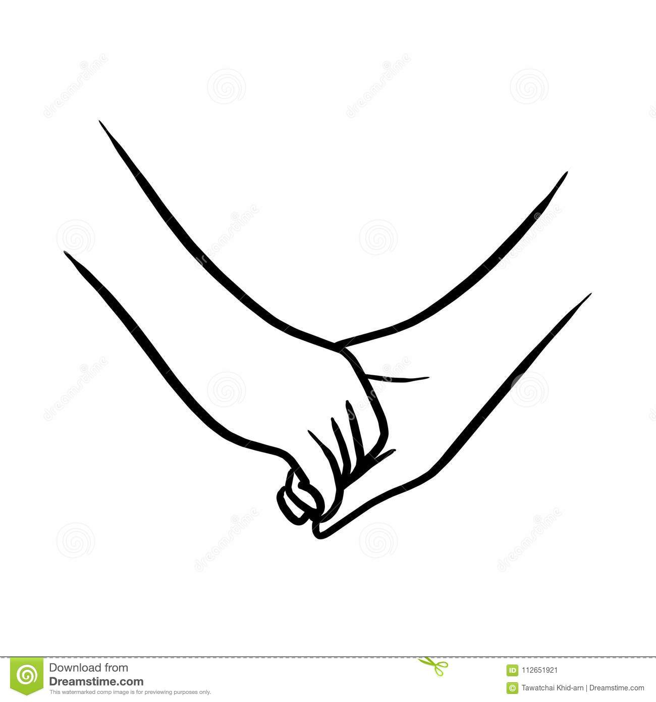 1300x1390 sketches of lover's holding hands holding hand of lovers vector - Hand Holding Hand Drawing