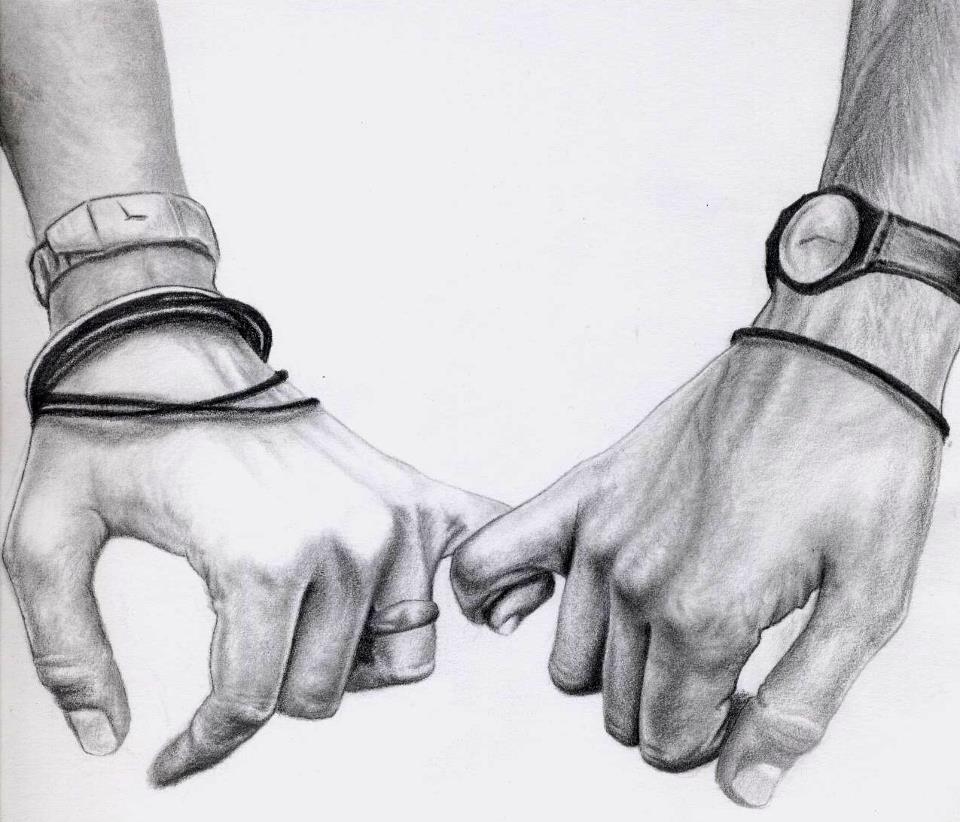 960x822 Drawing Of People Holding Hands Clip Art - Hand Holding Hand Drawing