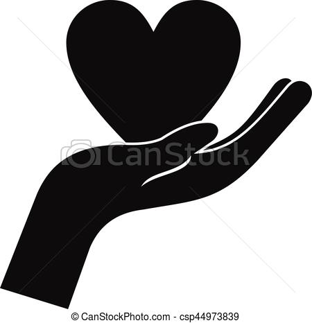 450x466 Hand Holding Heart Icon, Simple Style Hand Holding Heart Icon - Hand Holding Heart Drawing