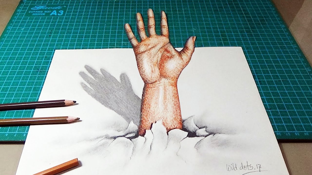 Три д руки. Нарисовать 3д рисунок. Оптические иллюзии карандашом. 3д рука рисунок. 3д рисунки для начинающих.