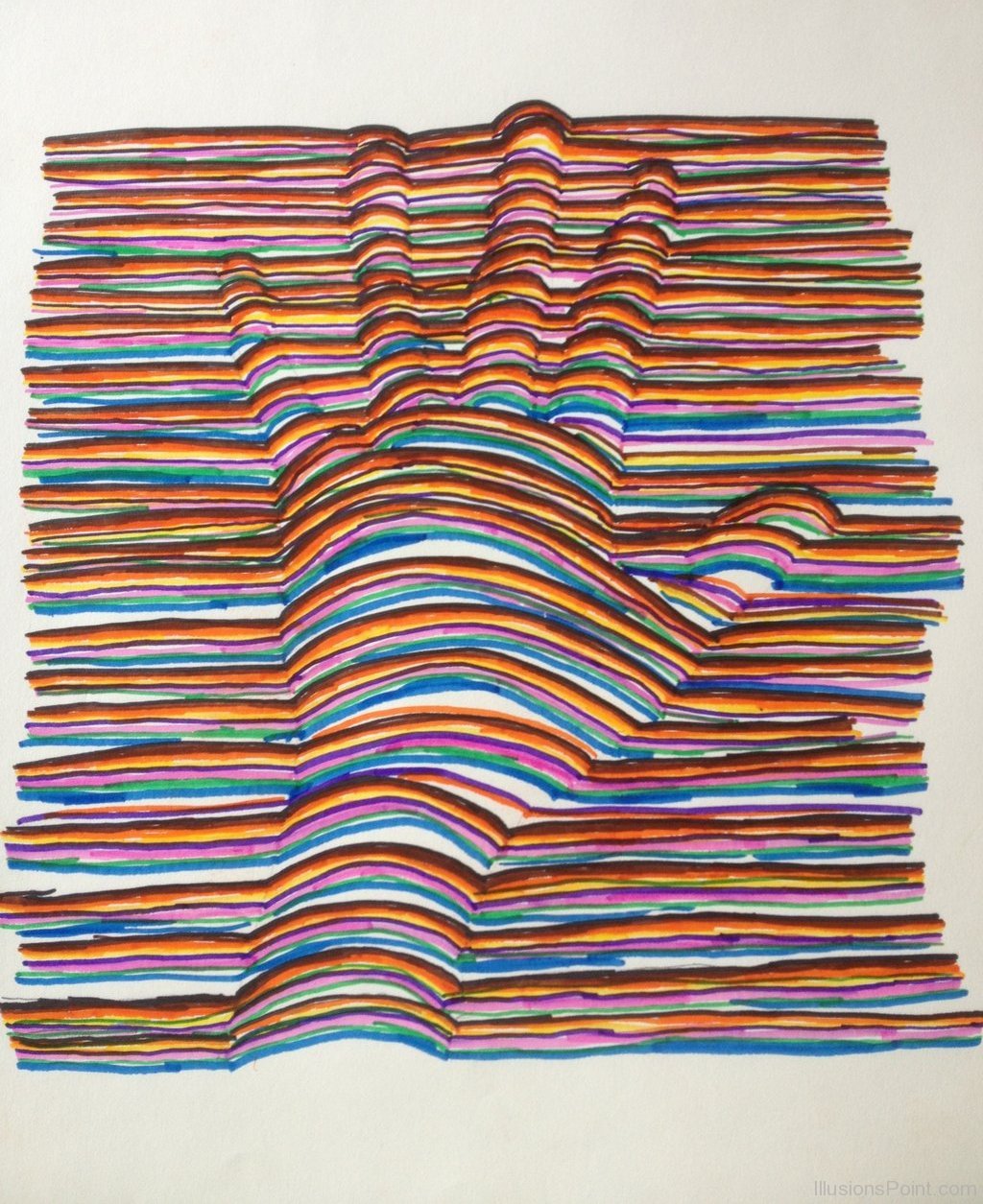 1024x1255 Optical Illusion Hand Drawing - Hand Illusion Drawing