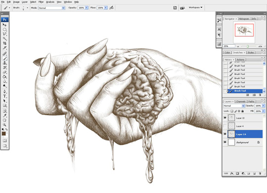 540x391 How To Draw A Classic Hand Using A Graphics Tablet - Hand In Hand Drawing