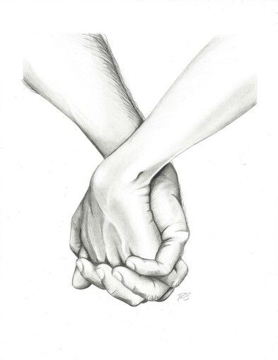 393x509 love and hugs in drawings, stippling art - Hand In Hand Drawing