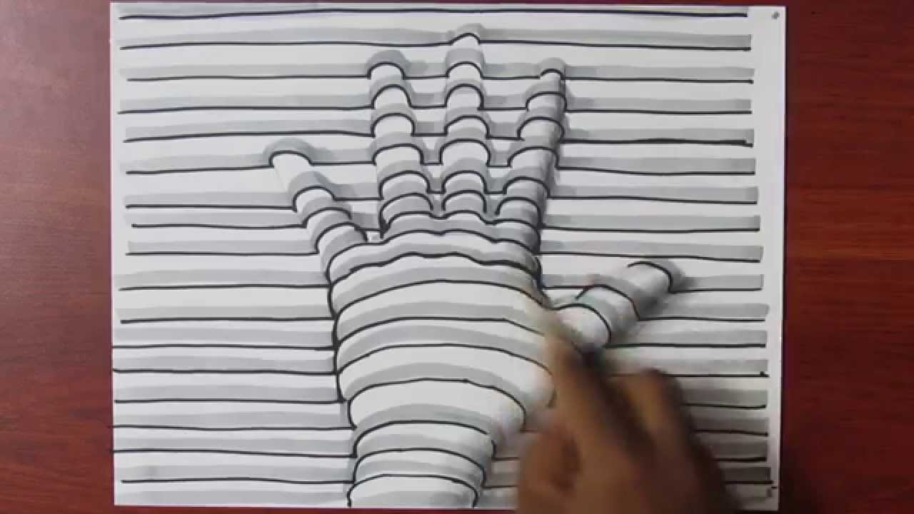 1280x720 How To Draw A Hand With Lines On Paper - Hand Line Drawing