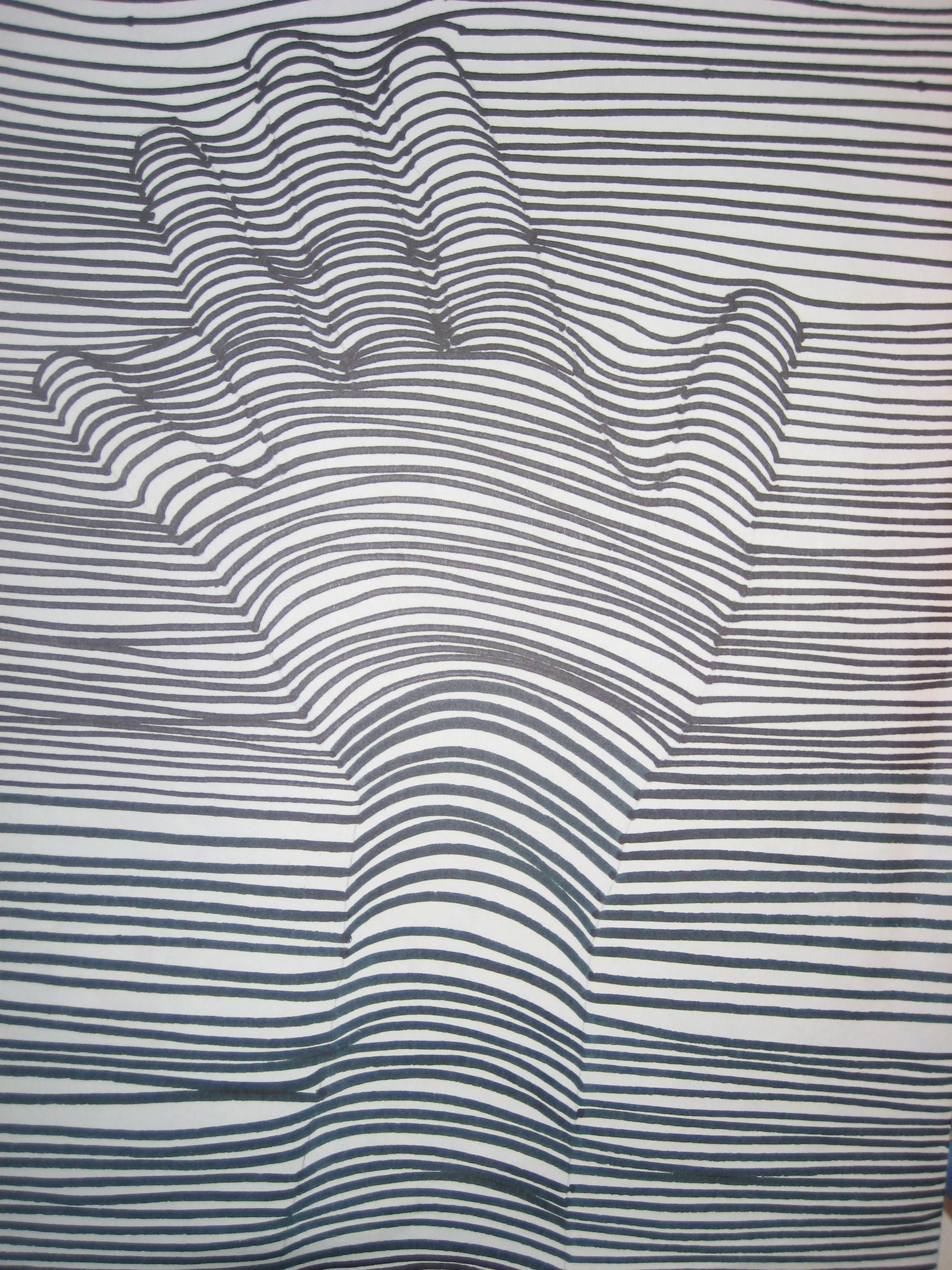 2112x2816 this image uses lines going in different directions to make a hand - Hand Line Drawing