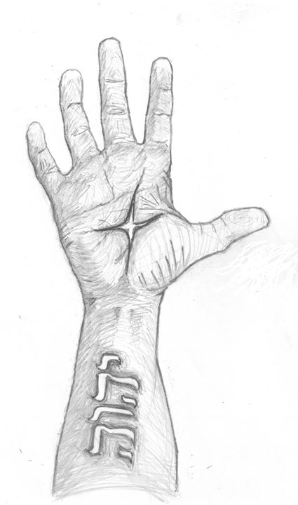 425x720 Right Hand Of God - Hand Of God Drawing