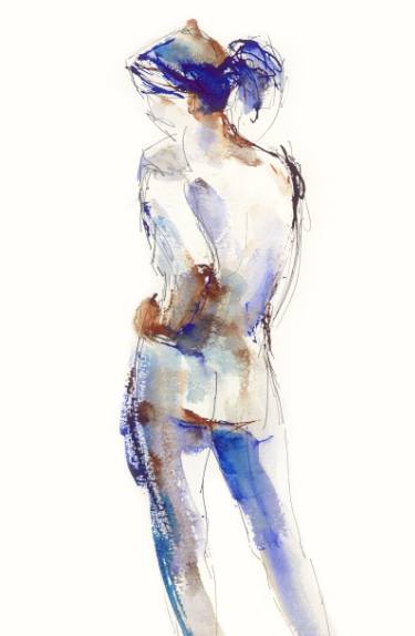 375x574 Figure From Back With Hand On Hip Drawing - Hand On Hip Drawing