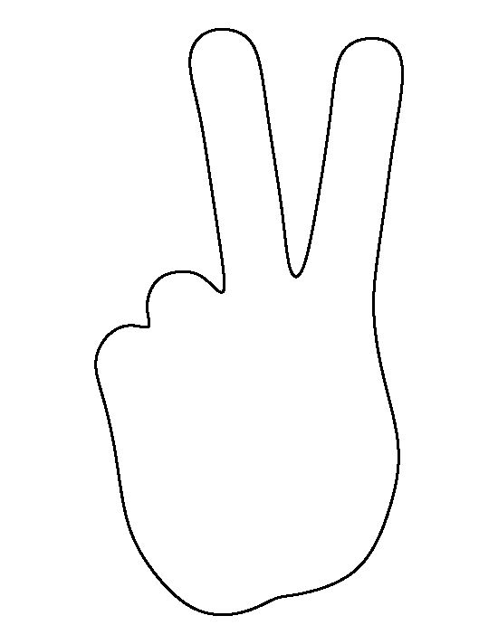 550x712 Hand Outline Peace Stencils And Hands - Hand Outline Drawing