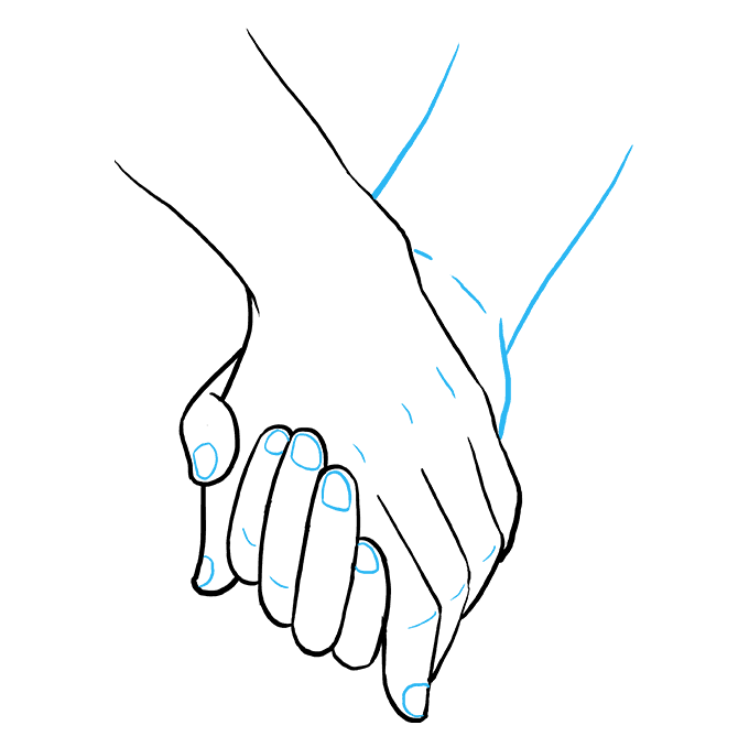 680x678 How To Draw Holding Hands - Hand Outline Drawing