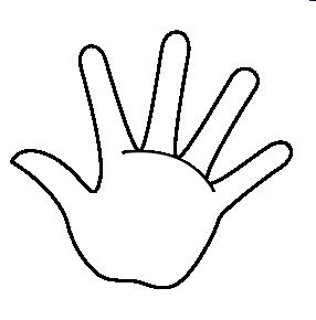 286x290 Outline Of Hand Group With Items - Hand Outline Drawing