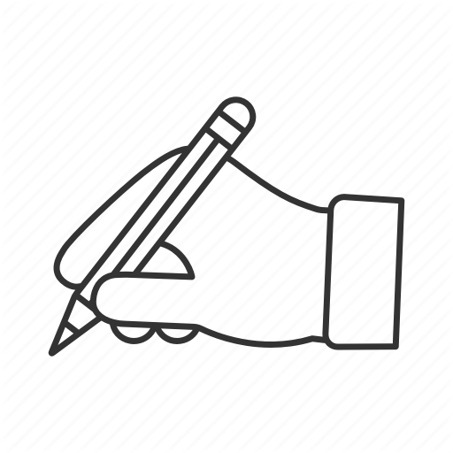 512x512 drawing, editing, hand, handwriting, pencil, write, writing icon - Hand Outline Drawing