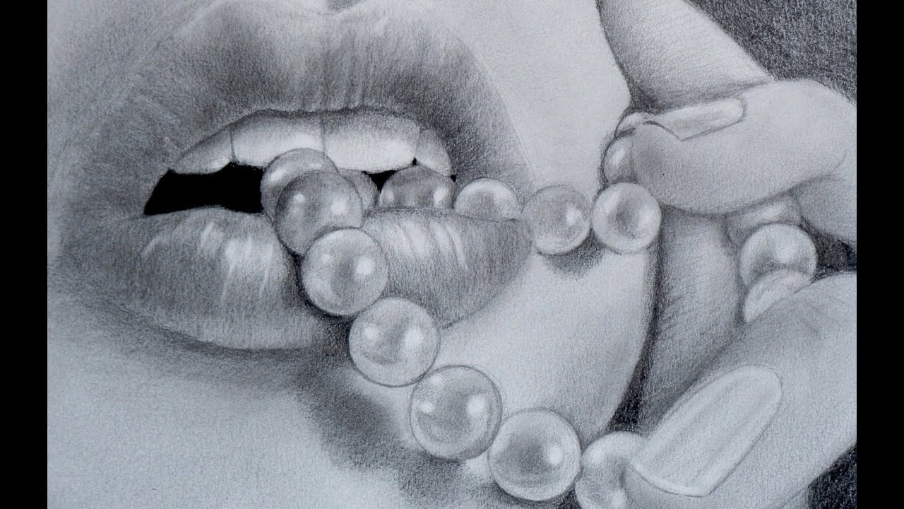 1280x720 how to draw a mouth with pearls - Hand Over Mouth Drawing