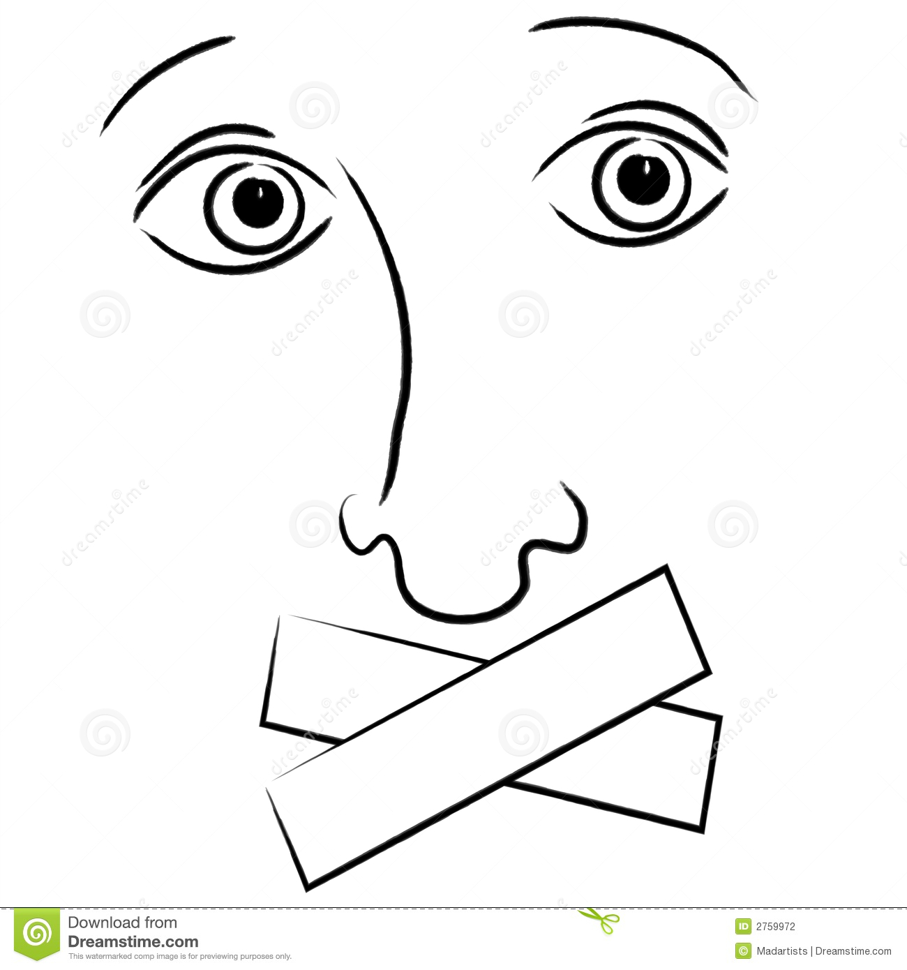 1300x1390 Tape Over Mouth Clipart - Hand Over Mouth Drawing