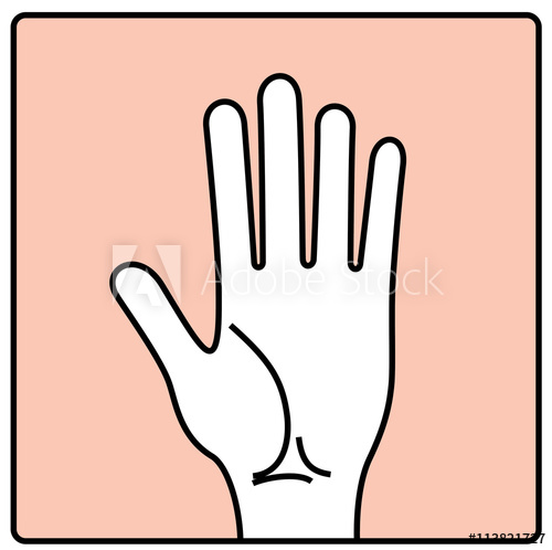 500x498 hand palm hand vector illustration hand palm silhouette line - Hand Palm Drawing