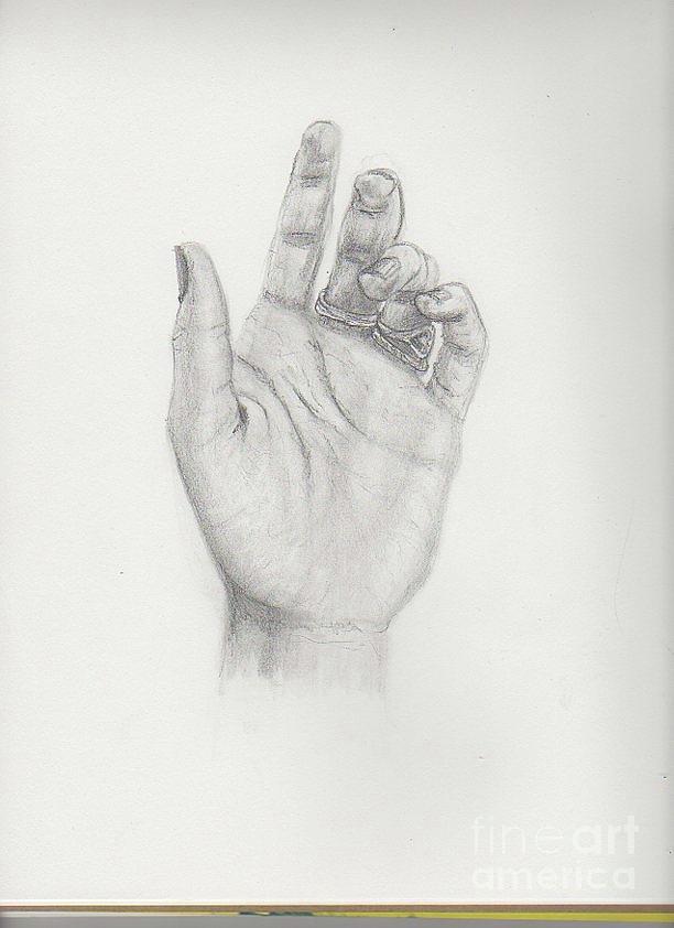 612x842 Palm Up Drawing - Hand Palm Drawing