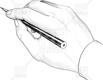 400x312 Hand Writing With Pen - Hand Pencil Drawing
