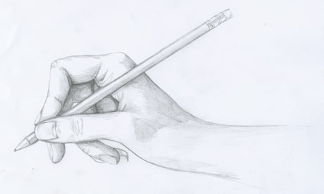 460x276 How To Draw Hand Holding A Pencil Step - Hand Pencil Drawing