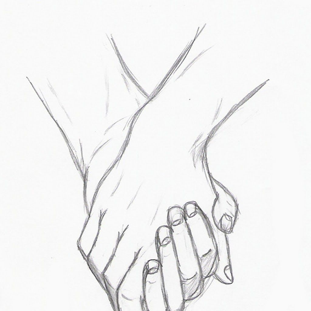 1024x1024 Sketches Of Couples Holding Hands Couple Realistic Art, Pencil - Hand Pencil Drawing