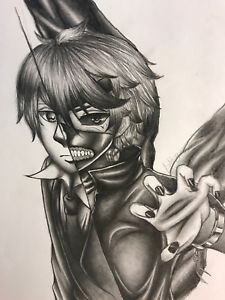 225x300 Art Anime Kaneki Hand Pencil Drawing X Print Ebay - Hand Pencil Drawing