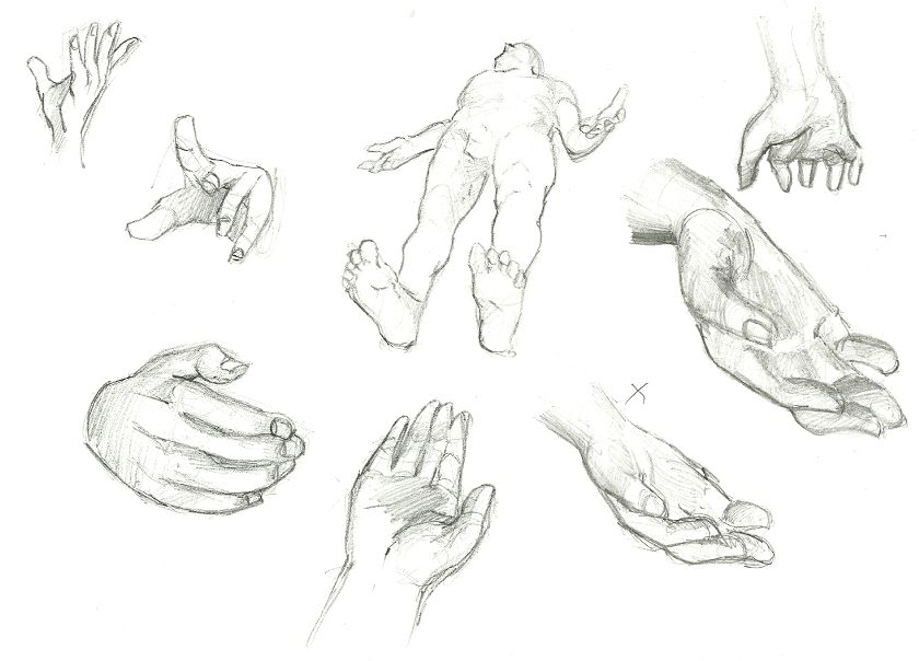 840x604 Figure Drawing Studies Anebarone - Hand Perspective Drawing