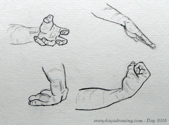 550x407 Day - Hand Positions Drawing