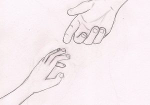 300x210 Drawing Of Hands Reaching Out Pencil Drawings Of Hands Reaching - Hand Reaching Out Drawing