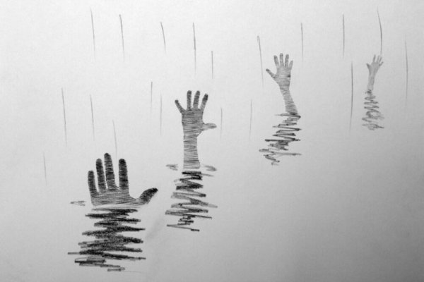 Hand Reaching Out Of Water Drawing at PaintingValley.com | Explore