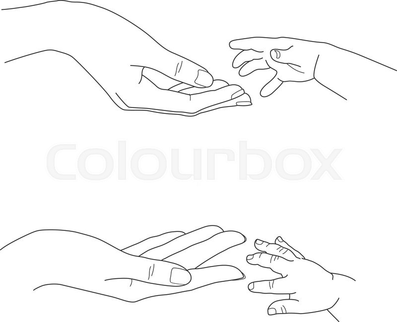 800x650 an babys hand reaching up to its stock vector colourbox - Hand Reaching Out Of Water Drawing