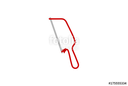 500x334 hand saw drawing of a hack saw, vector illustration stock - Hand Saw Drawing