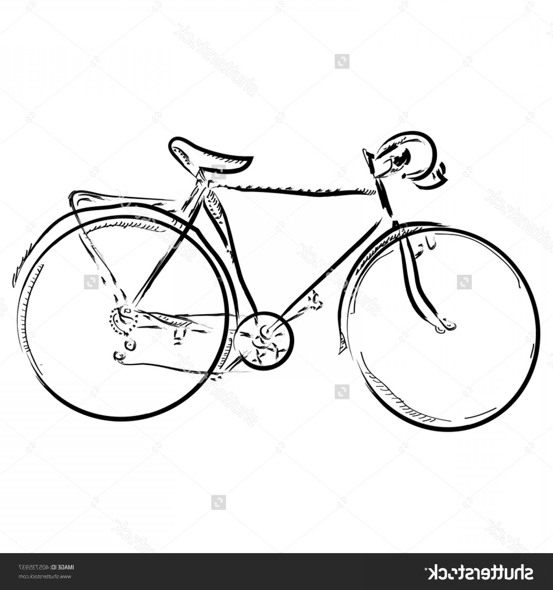 1800x1920 Simple Drawing Of A Bike Hand Draw Simple Sketch Bike Vector Stock - Hand Simple Drawing