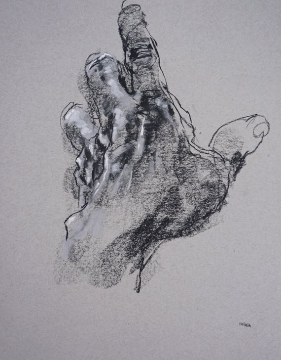 570x728 figure drawing hand study x fine art etsy - Hand Study Drawing