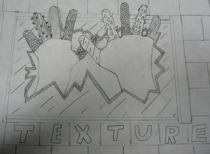 712x522 textured hand drawings grade glen rose junior high art - Hand Texture Drawing