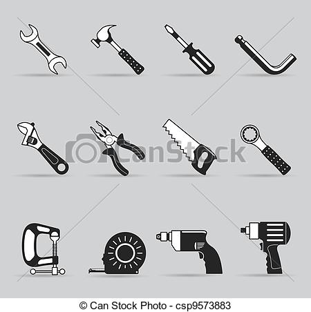 450x452 Single Color Icons - Hand Tools Drawing
