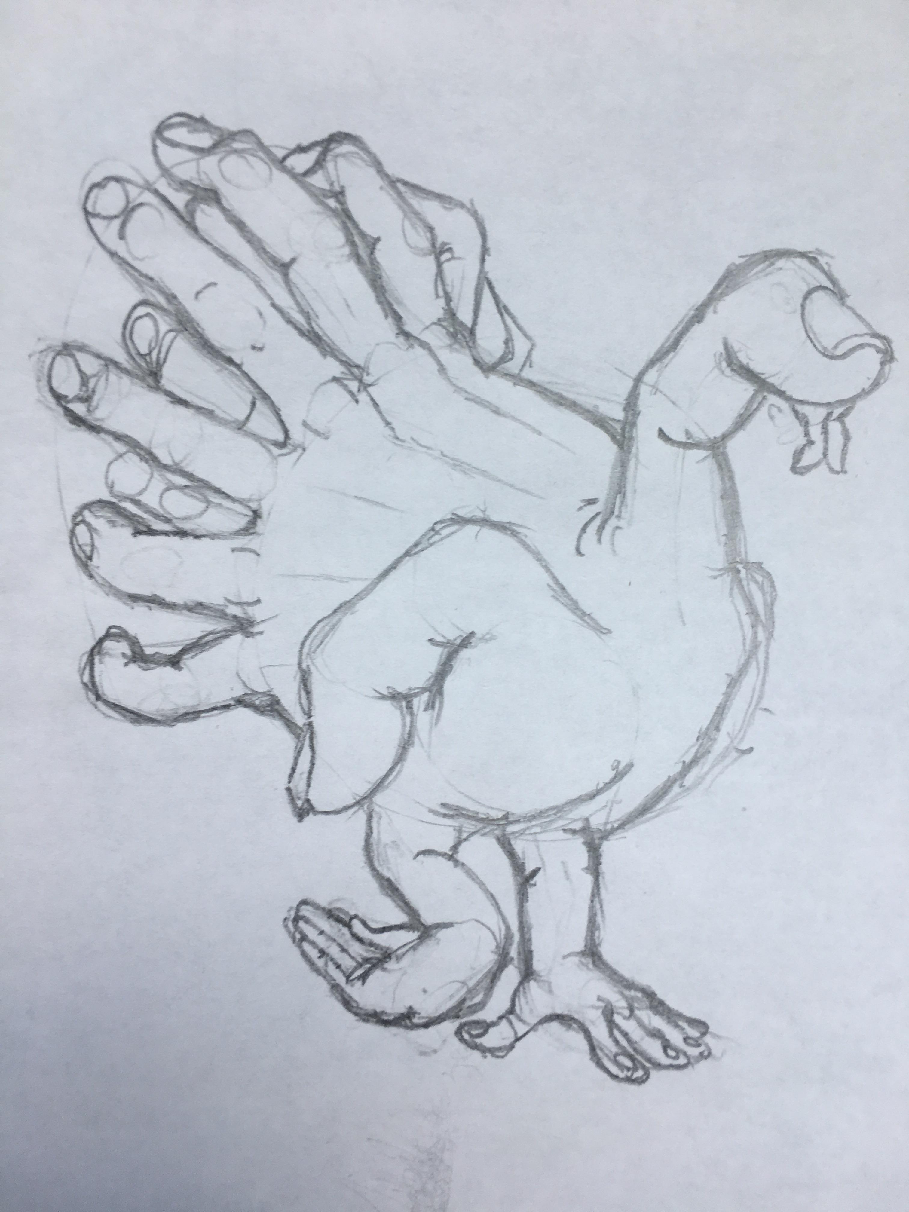 Hand Turkey Drawing at Explore collection of Hand