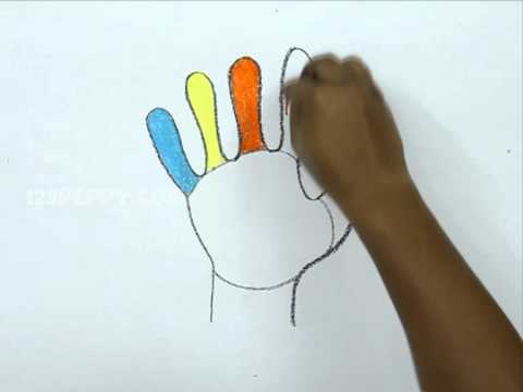 480x360 How To Draw A Colorful Hand Turkey - Hand Turkey Drawing