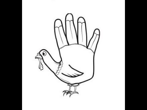 480x360 How To Draw Turkey Hand Drawing For Kids Step - Hand Turkey Drawing