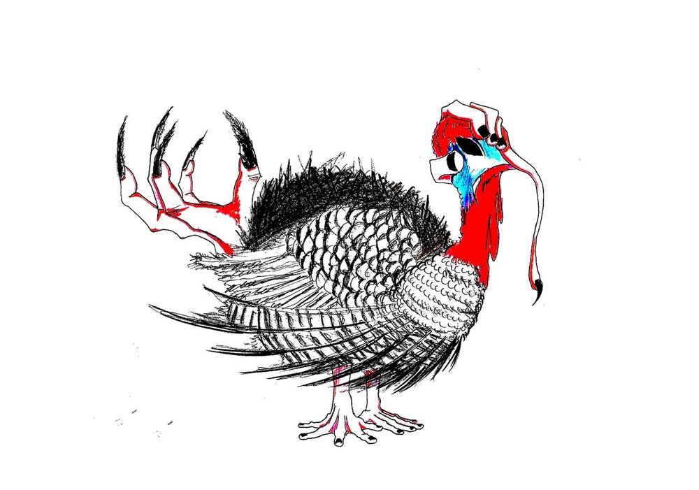 1000x701 Scars - Hand Turkey Drawing