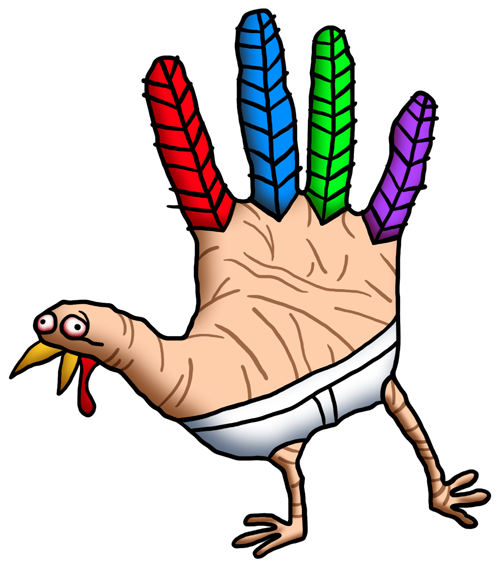 504x569 Deke's Techniques Creating A Hand Turkey In Photoshop, A Deke - Hand Turkey Drawing