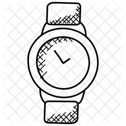 256x256 Hand Watch Icon Of Doodle Style - Hand Watch Drawing