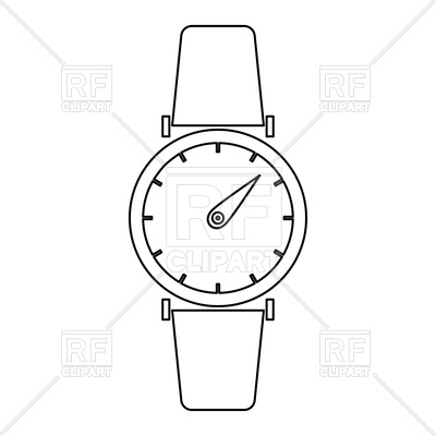 400x400 hand watch or wristwatch outline on white background vector image - Hand Watch Drawing