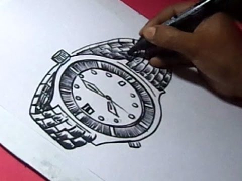 480x360 How To Draw Hand Watch Drawing For Kids - Hand Watch Drawing