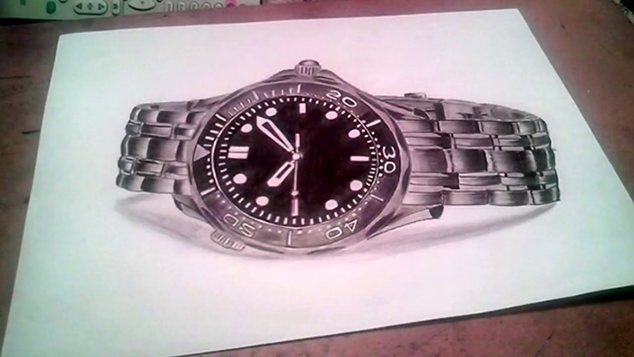 1280x720 Hyper Realistic Hand Watch Drawing - Hand Watch Drawing